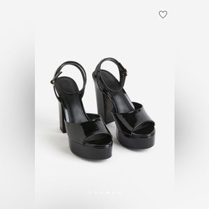 Black Heel Platforms Open Toe
